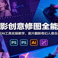 AI��Ӱ������ͼȫ�ܹ�����PS����AI����ʵ�ٽ�ѧ����Ƭ�����������ϳɼ���